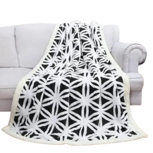 Warm Sherpa Patterned Blanket – Soft Plush Throw for Bed, Sofa, and Home Comfort, 6x6 Feet Cozy Fleece Blanket for Winter, All-Season Use, Stylish Home Décor
