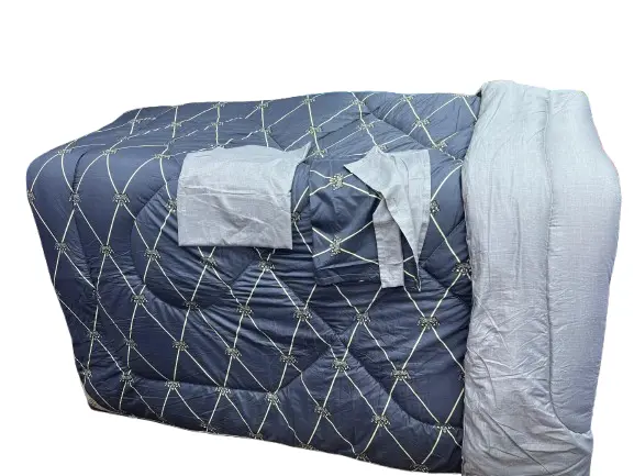 Luxury 4pcs Cotton Microfiber Quilted Duvet Blanket Set with Random Colors – 1 Duvet, 1 Bedsheet & 2 Pillowcases, Soft, Durable, Breathable Bedding for Stylish and Comfortable Sleep