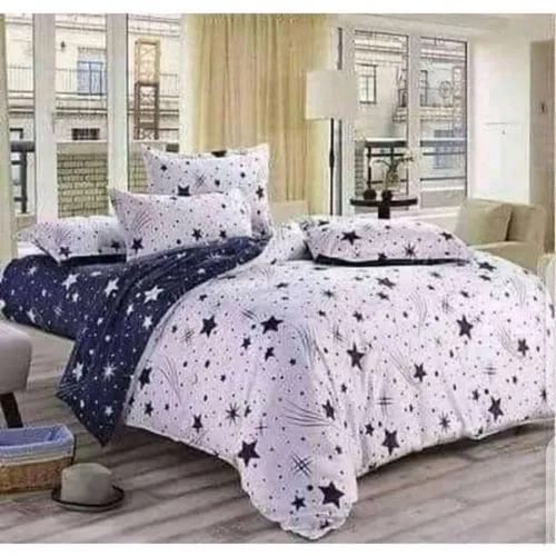 4*6 Warm Cotton Star Duvet Set with 1 Duvet, 1 Bedsheet and 2 Pillowcases – Soft, Breathable, Cozy Bedding for Stylish Bedrooms and Comfortable Everyday Sleep