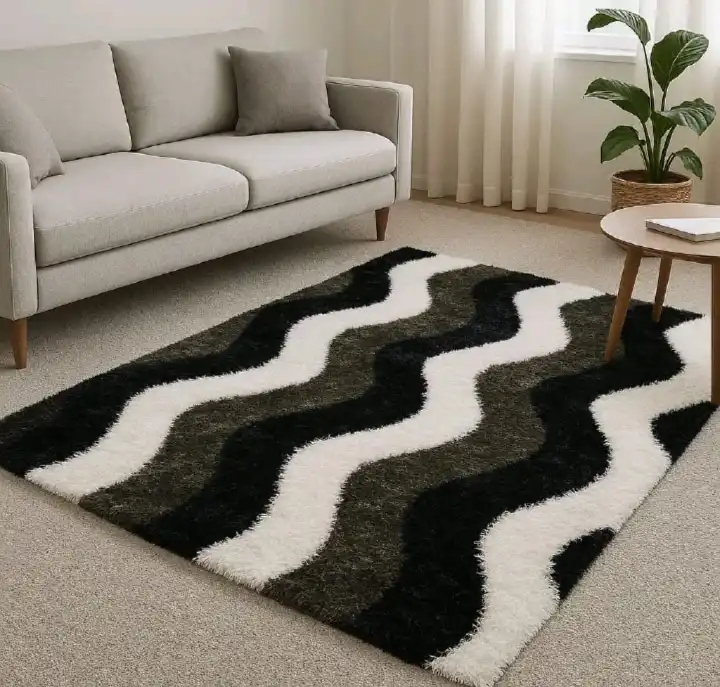 Soft Fluffy Carpet 5x8 Feet Plush Non-Slip Area Rug for Living Room Bedroom Kids Room Cozy Thick Floor Mat Home Decor Shag Rug