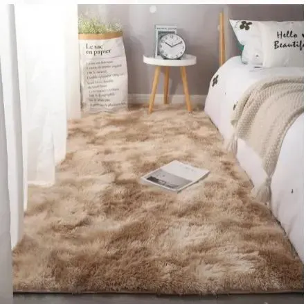 Bedside 4x6 Fluffy Carpet Anti-Slip Soft Area Rug for Cozy Bedroom Comfort and Stylish Home Décor, Easy Clean and Durable Floor Mat for Living Room