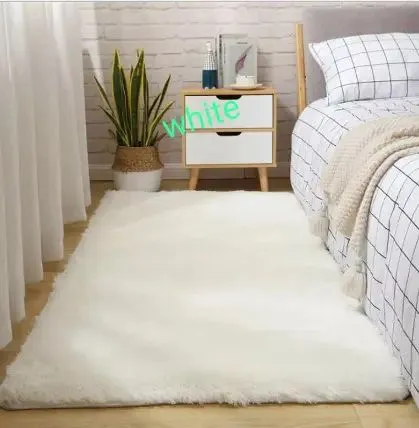 Bedside 4x6 Fluffy Carpet Anti-Slip Soft Area Rug for Cozy Bedroom Comfort and Stylish Home Décor, Easy Clean and Durable Floor Mat for Living Room