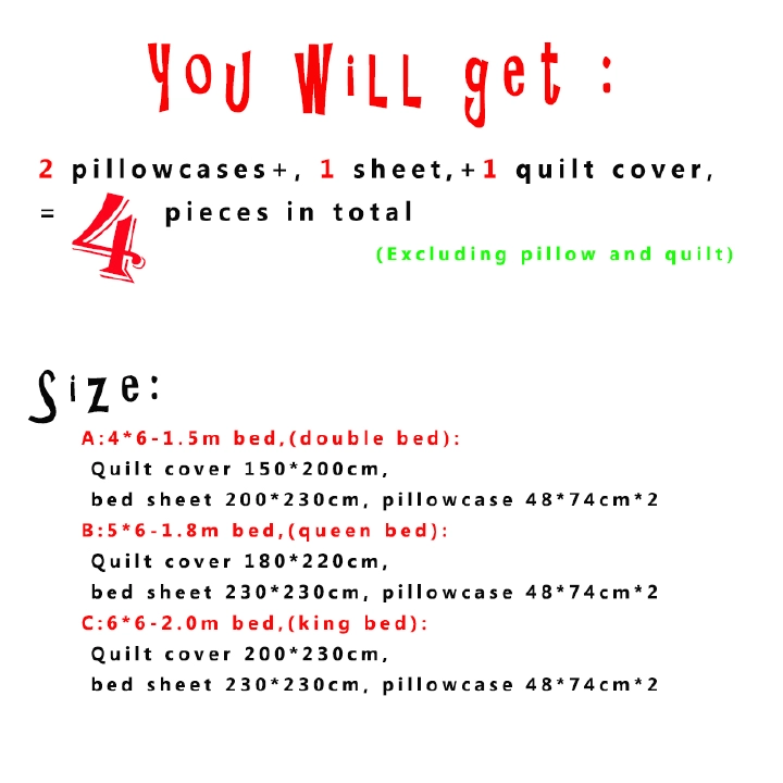 Heart Printing 4-in-1 Bedding Set – 1 Quilt Cover, 1 Bedsheet & 2 Pillowcases, Soft, Durable Cotton Bedding with Heart Pattern Design (Duvet and Pillow Inserts Not Included)