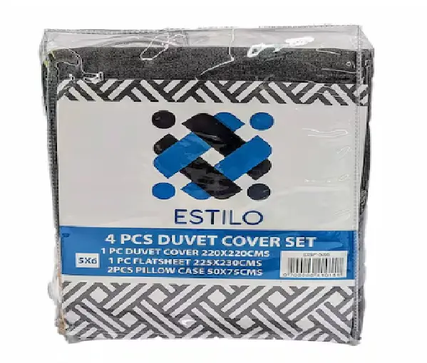 Estilo Printed Duvet Cover Set 5x6 – Queen Size, Soft Microfiber Comforter, 1 Duvet Cover, 1 Bedsheet & 2 Pillowcases for Luxurious Sleep