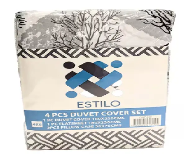 Estilo Printed Duvet Cover Set 5x6 – Queen Size, Soft Microfiber Comforter, 1 Duvet Cover, 1 Bedsheet & 2 Pillowcases for Luxurious Sleep