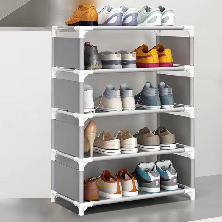 All-Time Low 9mm Steel Pipe 4-5 Layer Shoe Rack High Load-Bearing Durable Canvas Organizer Portable Home Storage Furniture Easy Assembly Space-Saving Stand