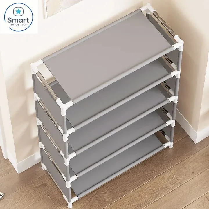 Smartrahalife 4-5 Layer Shoe Rack Portable Storage Organizer Space-Saving Small Furniture Sturdy Compact Shoe Shelf for Home Entryway Closet Living Room
