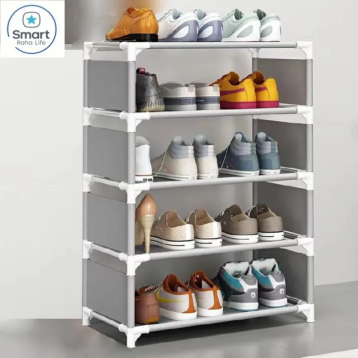 Smartrahalife 4-5 Layer Shoe Rack Portable Storage Organizer Space-Saving Small Furniture Sturdy Compact Shoe Shelf for Home Entryway Closet Living Room