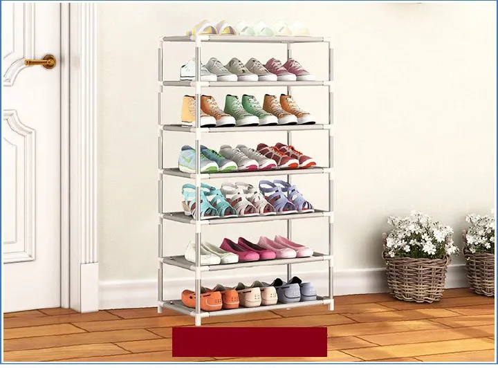 Smartrahalife 7-Layer Shoe Rack Multifunctional Storage Organizer Space-Saving Small Furniture Sturdy Portable Shoe Shelf for Entryway Closet Dorm Home