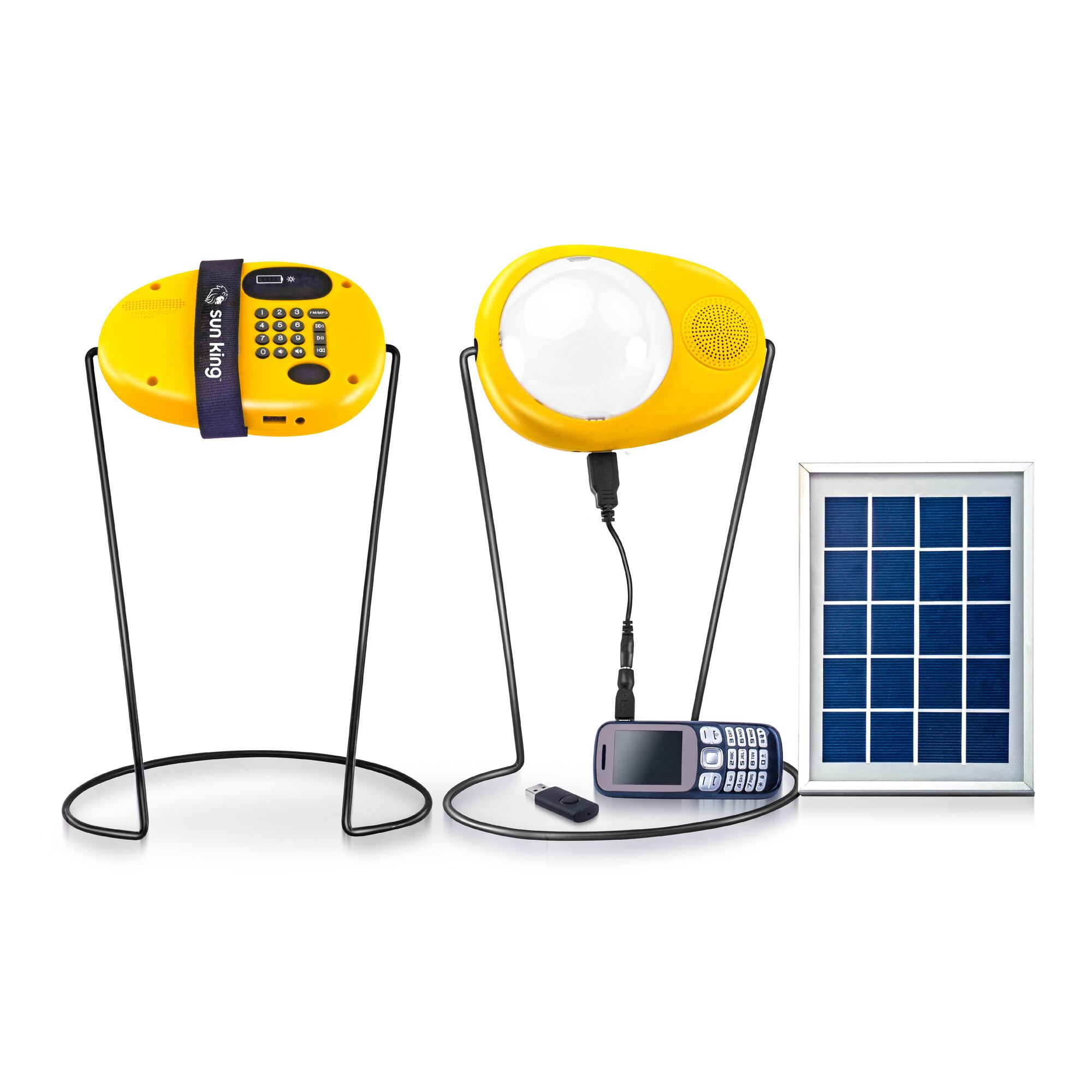 Sun King Boom [3-in-1] Portable Solar Lamp with FM, MP3, and USB Mobile Charging