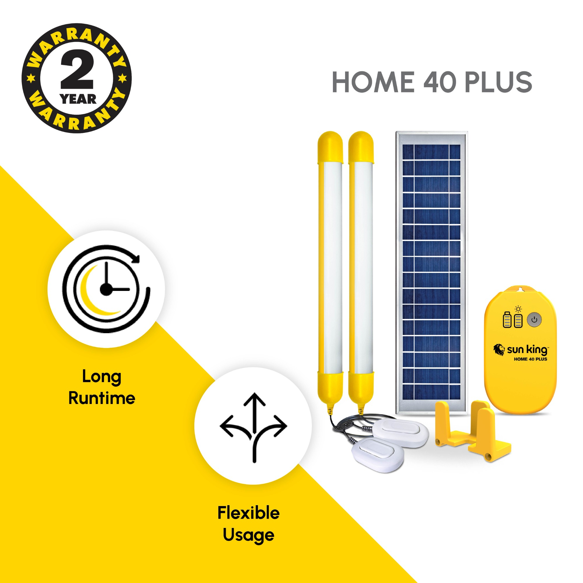 Sun King Home 40 Plus Solar Home Light System - Yellow