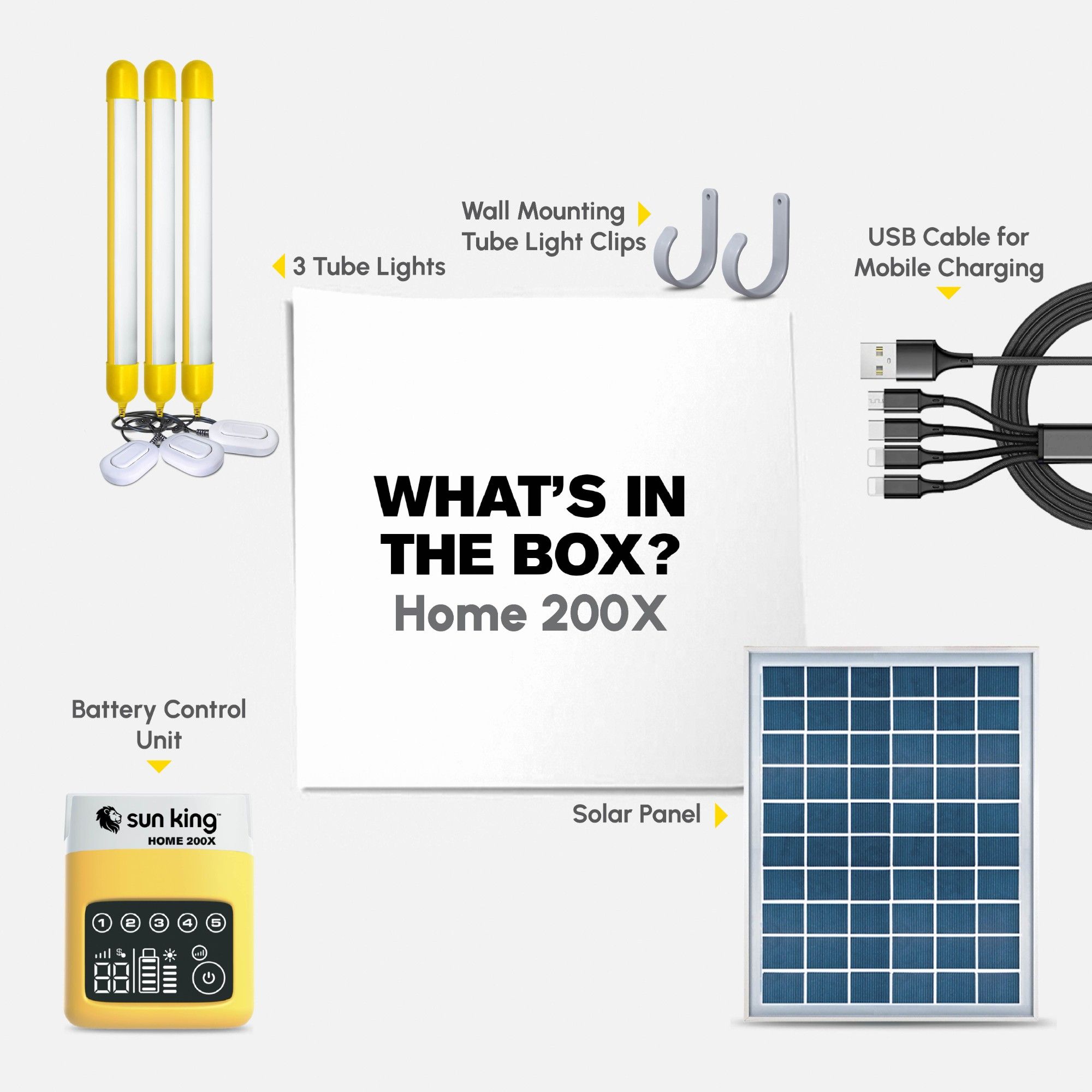 Sun King Home 200X Solar Home Light System - Yellow