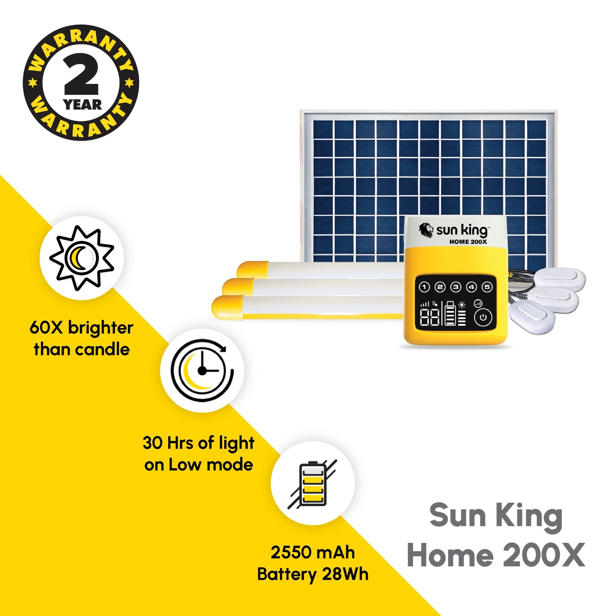 Sun King Home 200X Solar Home Light System - Yellow
