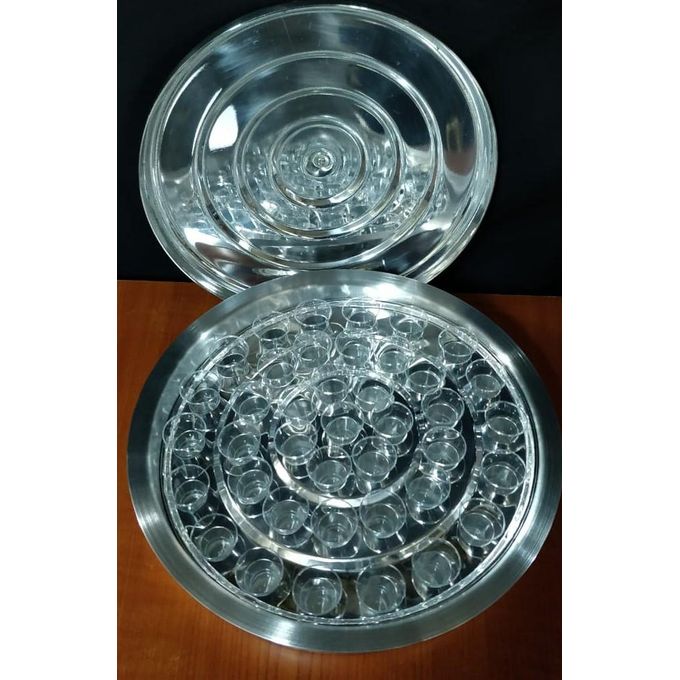 40 pcs plastic  cups with tray Holy Communion Utensil set
