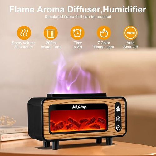 VINTAGE Fireplace Aroma Diffuser Aroma Diffuser, 200 ml Fire Humidifier