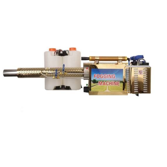 Fogging sprayer machine with a tank