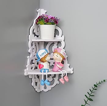 White board 2 layer corner shelf