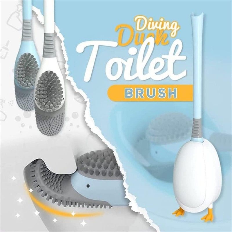 Silicone diving duck 2 sided toilet brush