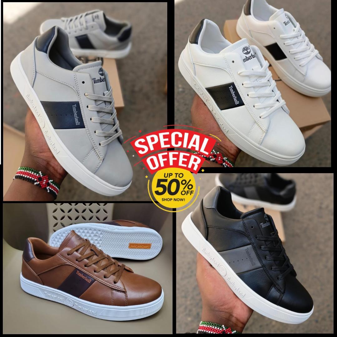 🔥(ON OFFER) LEATHER TIMBERLAND CLASSIC CASUALS, GREY, BROWN, WHITE AND BLACK LEATHER SHOES (BEST SHOP FOR LOAFERS, OFFICIALS, CASUALS, SNEAKERS) GENERIC