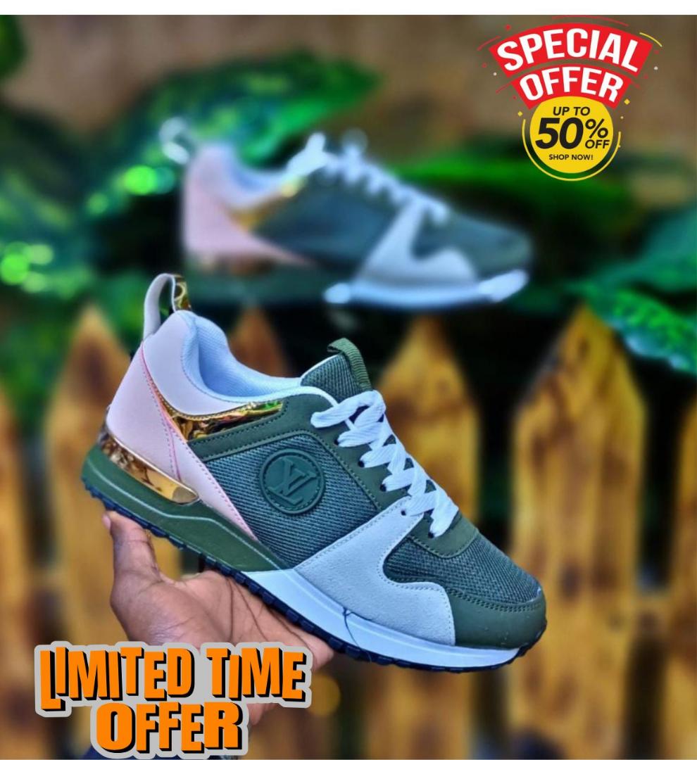 ORIGINAL LOUIS VUITTON LV RUN AWAY LADIES SNEAKERS & TRAINERS GREEN ,HIGH QUALITY SNEAKERS. Best shop for Airforce, Air jordan, Airmax tn, Air force sneakers)