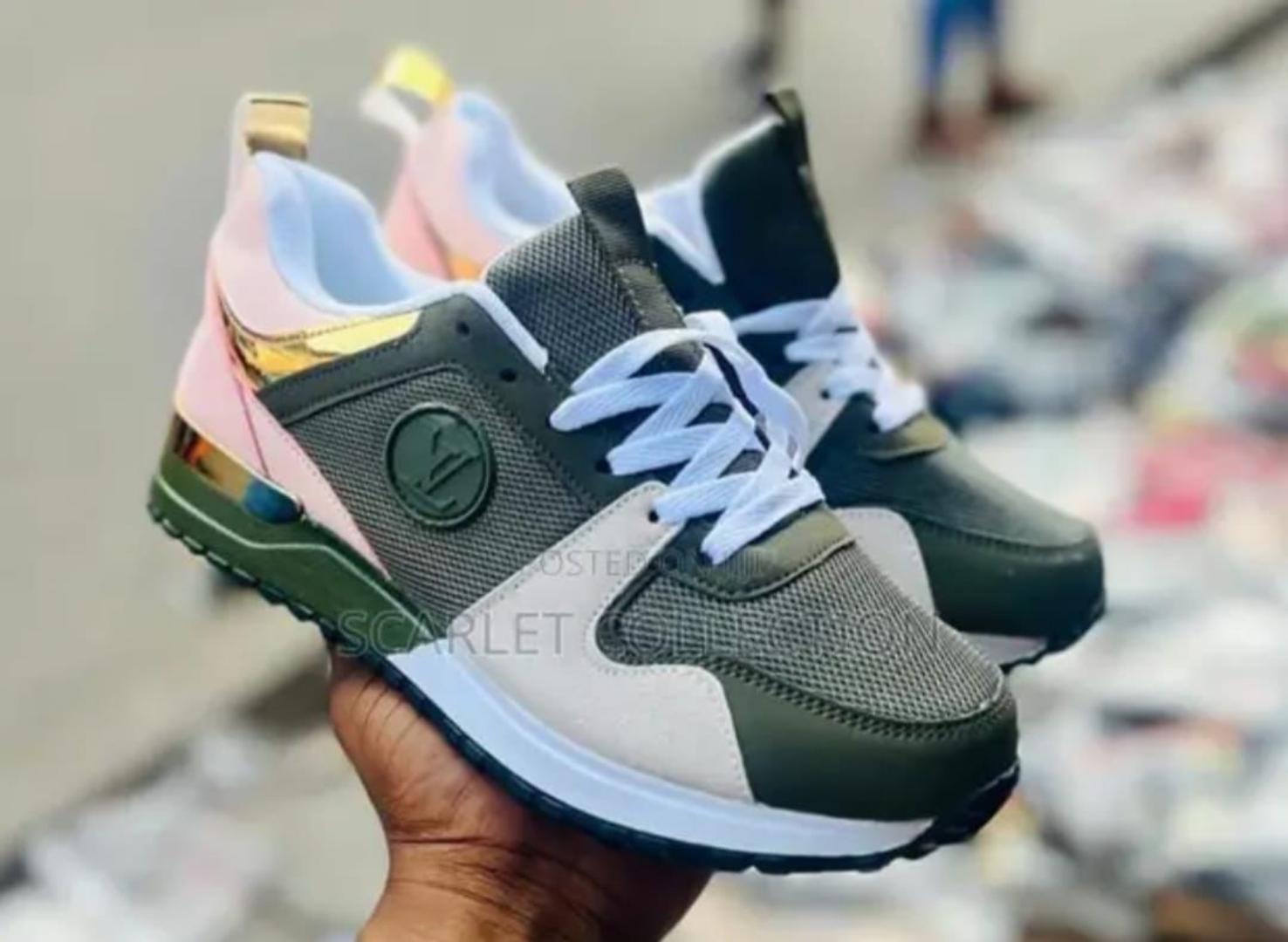 ORIGINAL LOUIS VUITTON LV RUN AWAY LADIES SNEAKERS & TRAINERS GREEN ,HIGH QUALITY SNEAKERS. Best shop for Airforce, Air jordan, Airmax tn, Air force sneakers)