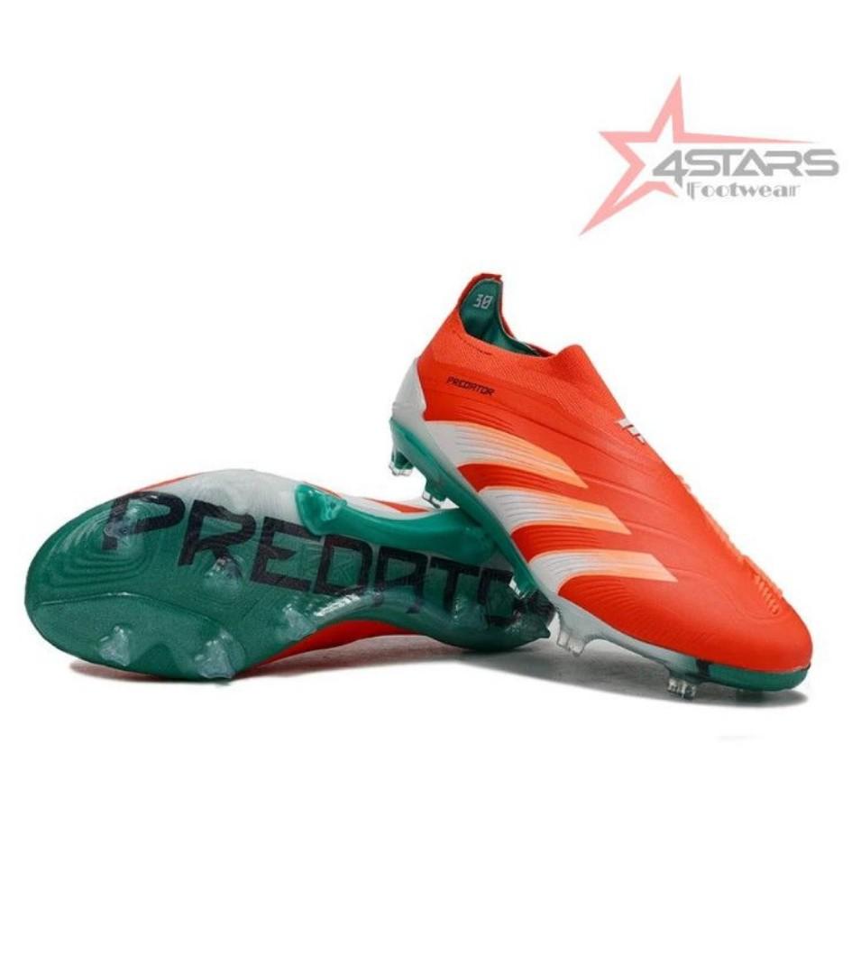 🔥(ON OFFER) Adidas Predator Elite lace lessAccuracy FG Football Boot - Solar Red/Aqua Blue. Soccer Boots, Sport shoes, Sport sneakers GENERIC