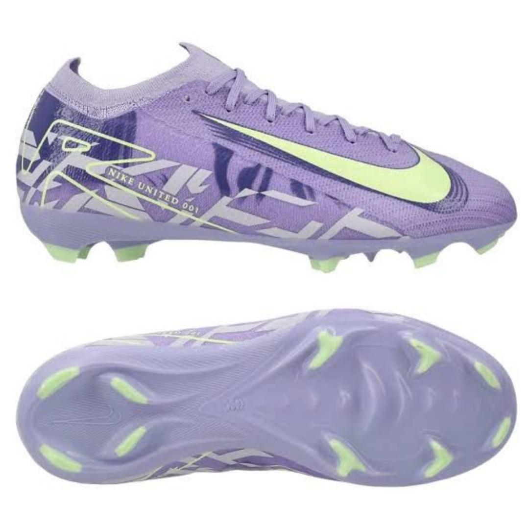 Original Air Zoom United Phantom Mercurial, GX 2 Elite FG Low-Top Football Boots, Soccer boots, ground soccer clears, purple yellow white