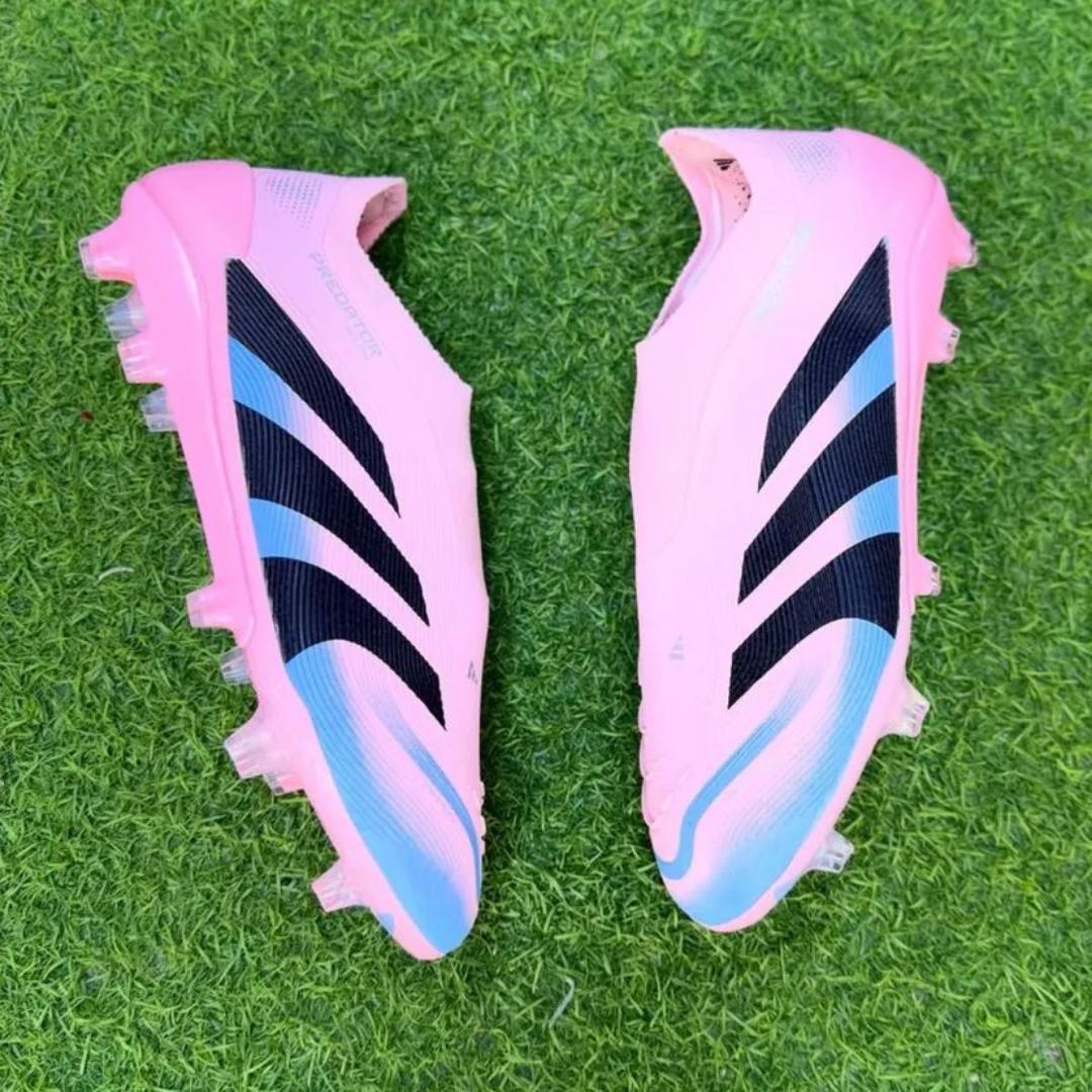 Original Adidas Predator Elite 25 Laceless FG Firm Ground Soccer Cleats - Pink/Black/Blue, soccer boots, football boots