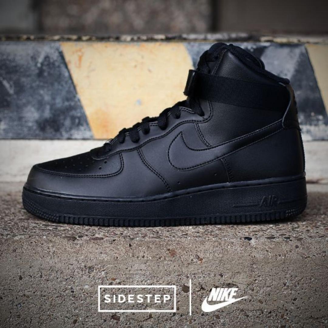 🔥( ON OFFER ) LEATHER AIR FORCE 1 HI CUT - BLACK, COLOUR TRIPPLE BLACK ,HIGH QUALITY SNEAKERS. AIRFORCE 1 white JORDAN Best shop for Airforce, Air jordan, Airmax tn, Air force sneakers) GENERIC