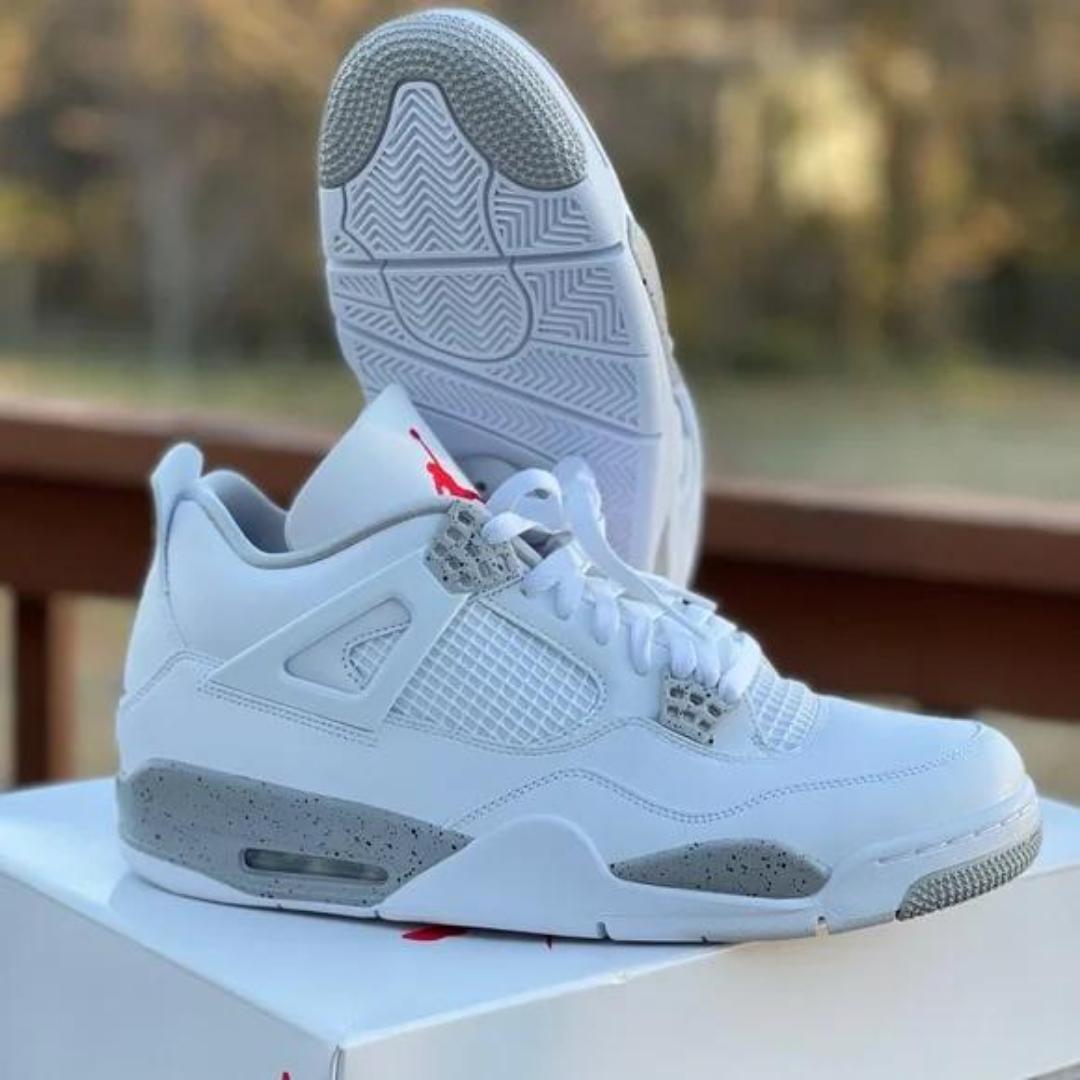 ORIGINAL AIR JORDAN 4 RETRO, "OREO". CUSTOMIZED JORDAN, COLOUR GREY AND WHITE ,HIGH QUALITY SNEAKERS. JORDAN Best shop for Airforce, Air jordan, Airmax tn, Air force sneakers)