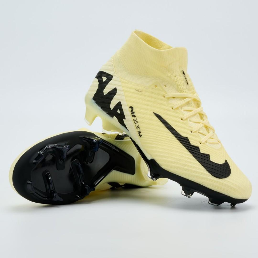 Original Air Zoom Mercurial super flly 9 16 Elite FG Firm Ground Soccer Cleats - cream/Black/Gold. Pack Football Boots. Football Boots, Shadow Pack Soccer boots, ground soccer clears, purple yellow wh