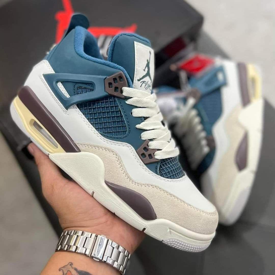 ORIGINAL AIR JORDAN 4 RETRO, "SNORLAX". CUSTOMIZED JORDAN, COLOUR GREEN AND WHITE ,HIGH QUALITY SNEAKERS. JORDAN Best shop for Airforce, Air jordan, Airmax tn, Air force sneakers)