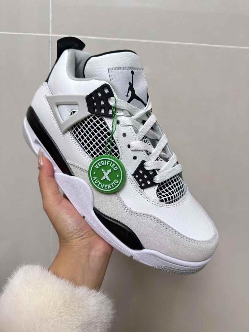 ORIGINAL AIR JORDAN 4 RETRO, "MILITARY BLACK". CUSTOMIZED JORDAN, COLOUR GREEN AND WHITE ,HIGH QUALITY SNEAKERS. JORDAN Best shop for Airforce, Air jordan, Airmax tn, Air force sneakers)