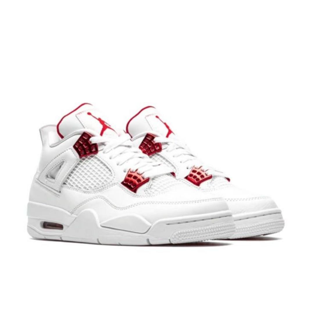 ORIGINAL AIR JORDAN 4 RETRO, "METALLIC RED". CUSTOMIZED JORDAN, COLOUR GREEN AND WHITE ,HIGH QUALITY SNEAKERS. JORDAN Best shop for Airforce, Air jordan, Airmax tn, Air force sneakers)