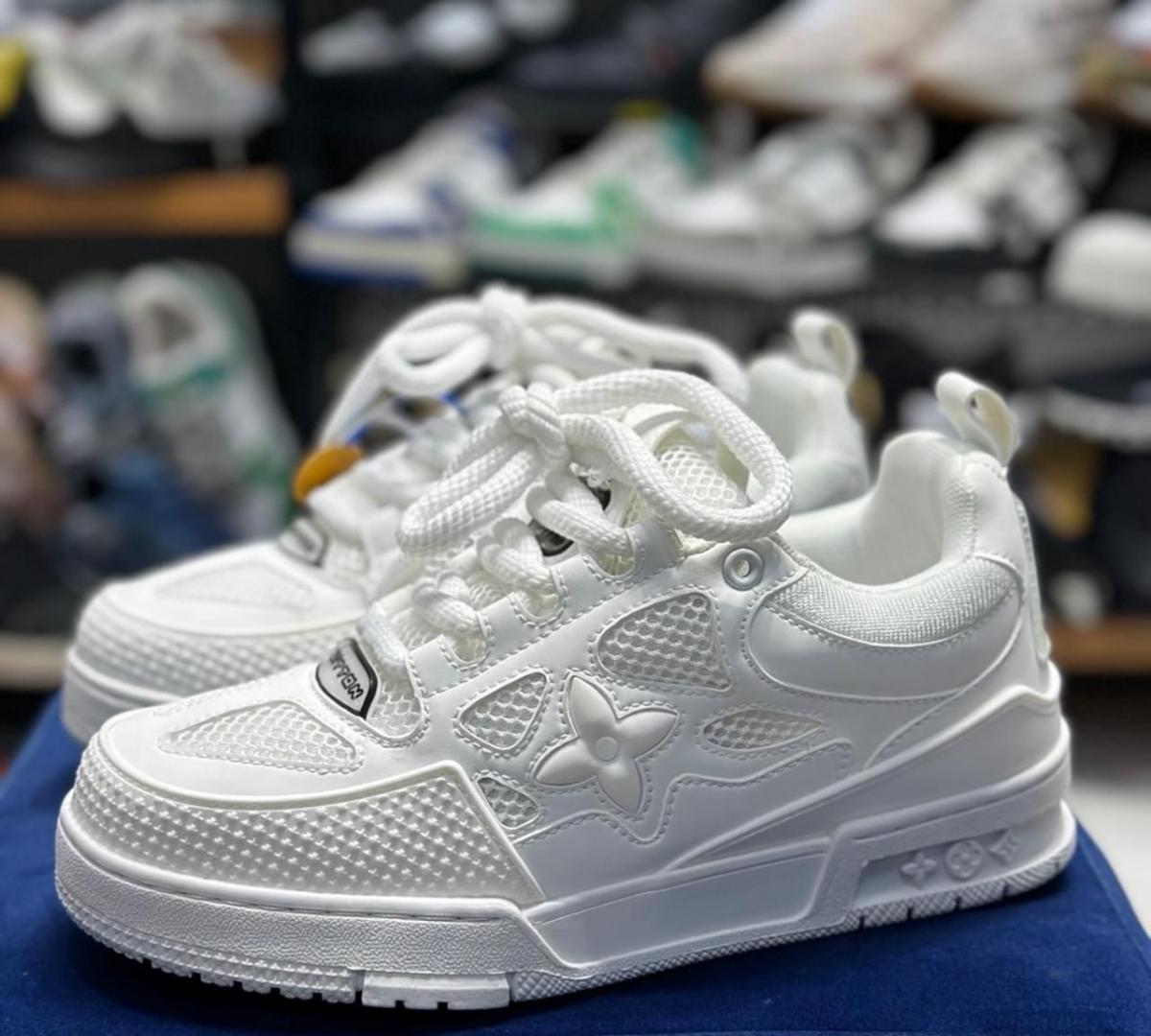 ORIGINAL LOUIS VUITTON SNEAKERS, LV SKATE , COLOUR ALL WHITE SNOW TUNED AIR, HIGH QUALITY SNEAKERS. Best shop for Airforce, Air jordan, Airmax tn, Air force sneakers)