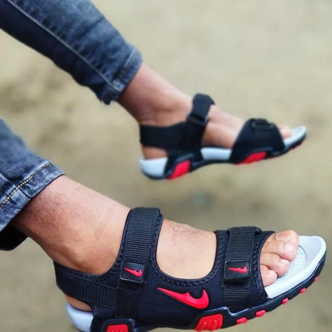 ORIGINAL LEATHER CANVAS MEN OPEN SHOES VERY COMFORTABLE AND DURABLE. STYLISH OPEN SLIDES (BEST SHOP FOR SLIP ONS, SLIPERS, SLIDES & OPEN SHOES)