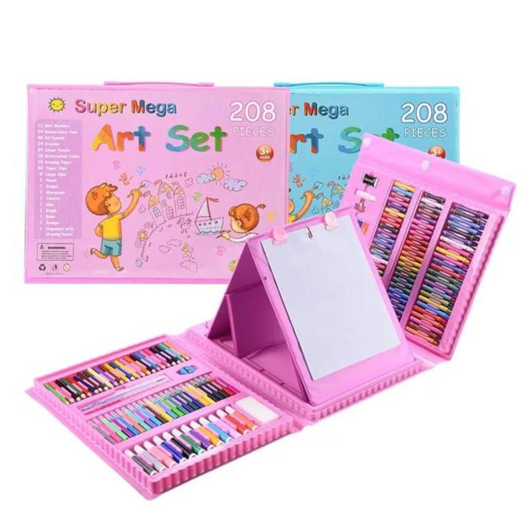 Supa Mega Art Supply Drawing Painting Kit Crayons Watercolor
Pencils Watercolor Blocks Brain Game Toys, water colour, crayons and pencils.