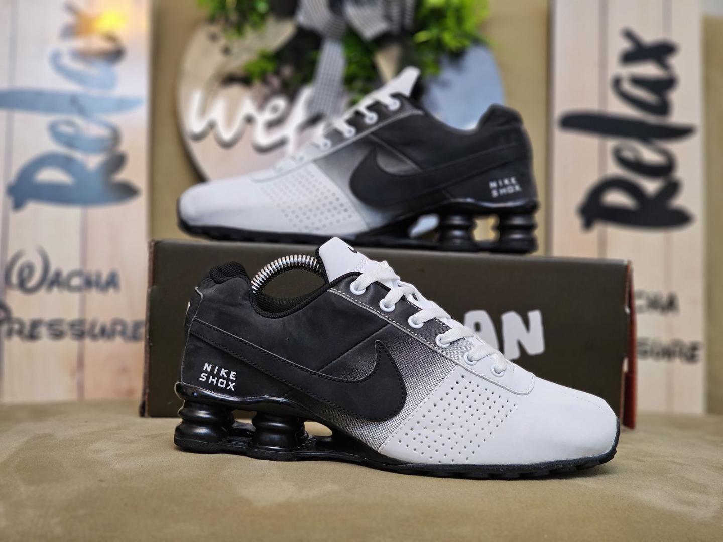 🔥 ORIGINAL AIR SHOX NZ "WHITE AND BLACK", CUSTOMIZED SHOX, COLOUR WHITE ,HIGH QUALITY SNEAKERS. Best shop for Airforce, Air jordan, Airmax tn, Air force sneakers)