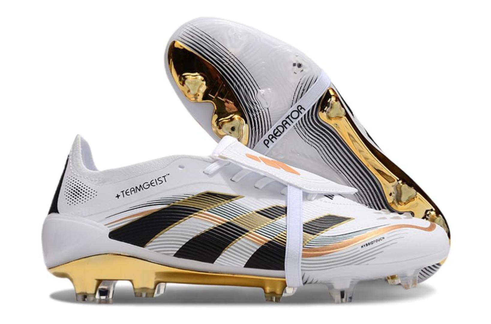 Original Adidas Predator Pro Fold Tongue Soft Ground Football Boots Lucid/Gold/Black/WhiteSoccer Boots, Sport shoes, Sport sneakers