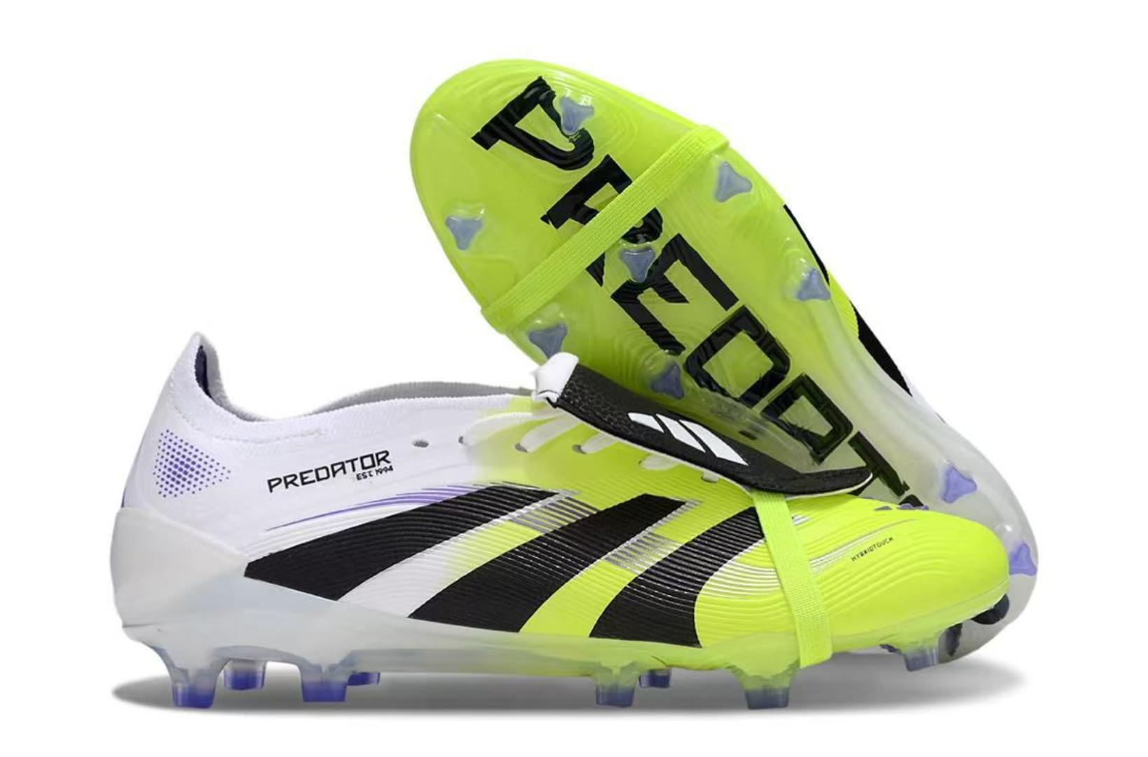 Original Adidas Predator Pro Fold Tongue Soft Ground Football Boots Lucid/Green/Black/WhiteSoccer Boots, Sport shoes, Sport sneakers