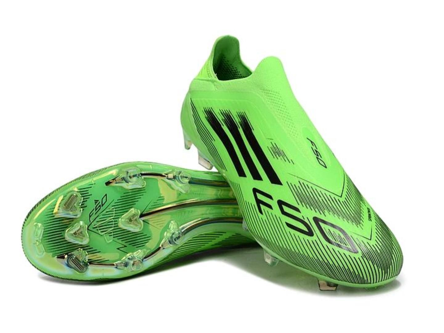🔥 Original Adidas F50 laceless  (BLACK/GREEN) Elite laceless firm ground Accuracy FG Football Boot - Soccer Boots, Sport shoes, Sport sneakers