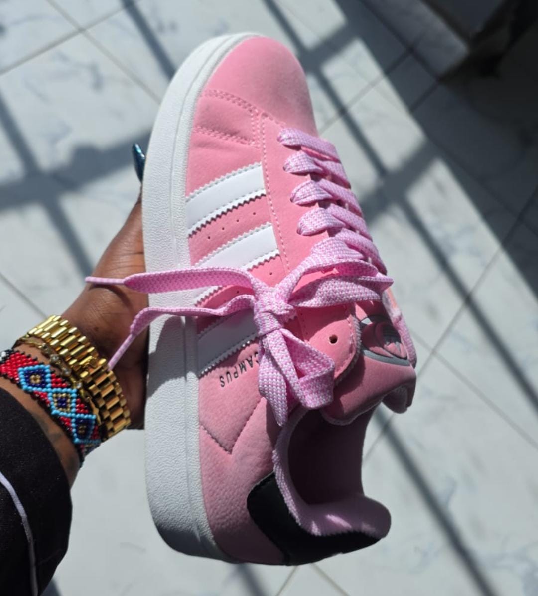 🔥 (on offer) Classy Adidas Campus "dust cargo clear pink" Multi color Stripped, Adidas Sneakers, Men Adidas Sneakers, Fashionable Campus.