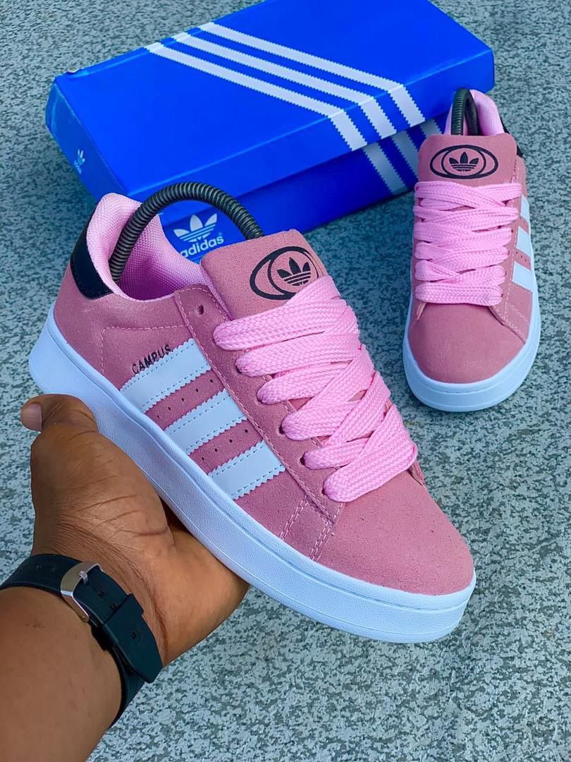 🔥 (on offer) Classy Adidas Campus "dust cargo clear pink" Multi color Stripped, Adidas Sneakers, Men Adidas Sneakers, Fashionable Campus.
