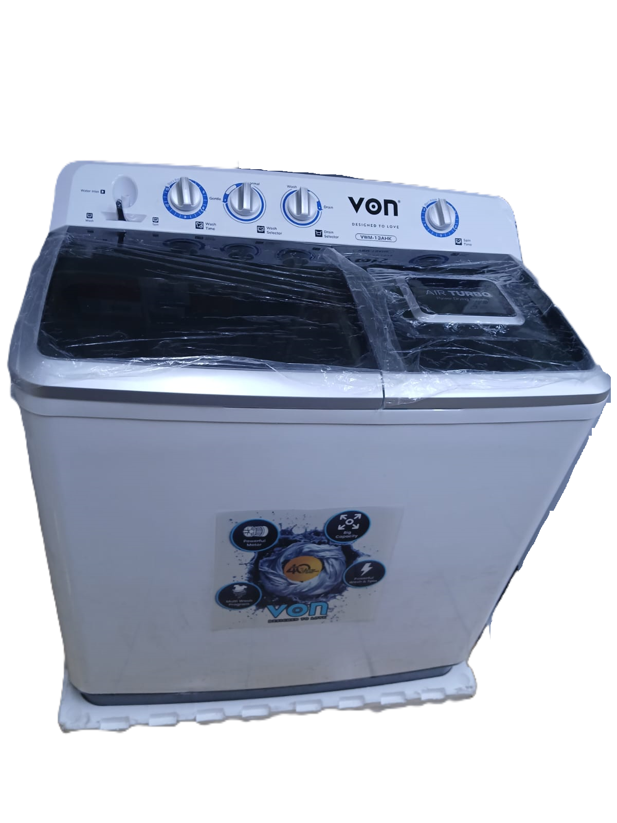 [Special Offer] VON 13Kg Jumbo Semi Automatic Twin Tub Washing Machine(1YEAR WARRANTY)
