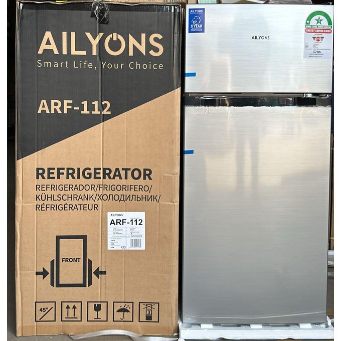 [Special Offer] AILYONS 112L Double Door Fridge - Silver