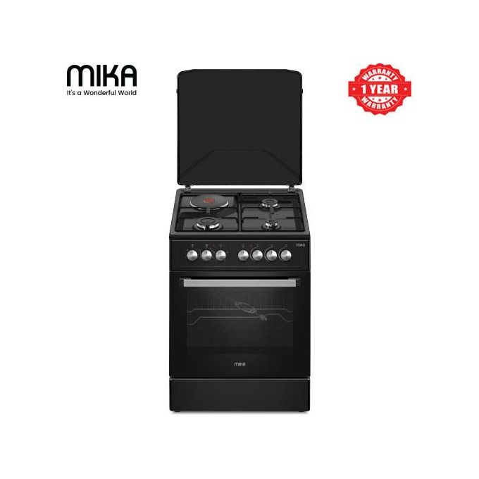 [Special Offer] Mika 60cm X 60cm, 3 Gas Jet Pool Burners + 1 Rapid Electric Hotplate, ROTISSERIE, Electric Oven Standing Cooker (1 YR WRTY)