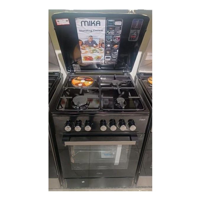 [Special Offer] Mika 60cm X 60cm, 3 Gas Jet Pool Burners + 1 Rapid Electric Hotplate, ROTISSERIE, Electric Oven Standing Cooker (1 YR WRTY)