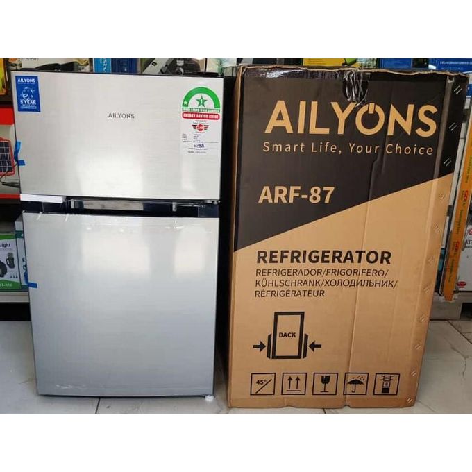 [Special Offer] AILYONS ARF-87L Double Door Mini-Fridge - Silver