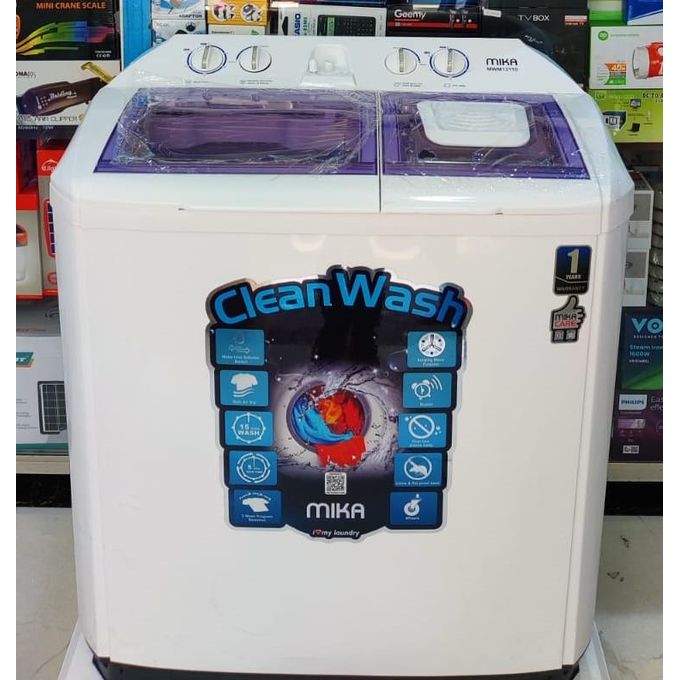 [Special Offer] Mika 10Kg, Semi-Automatic Twin Tub Washing Machine With 1 Year Warranty