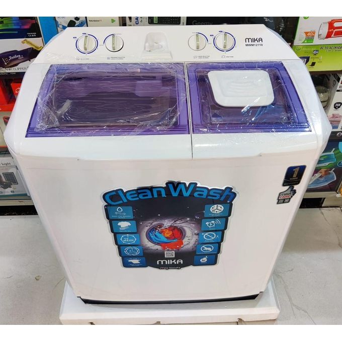 [Special Offer] Mika 10Kg, Semi-Automatic Twin Tub Washing Machine With 1 Year Warranty